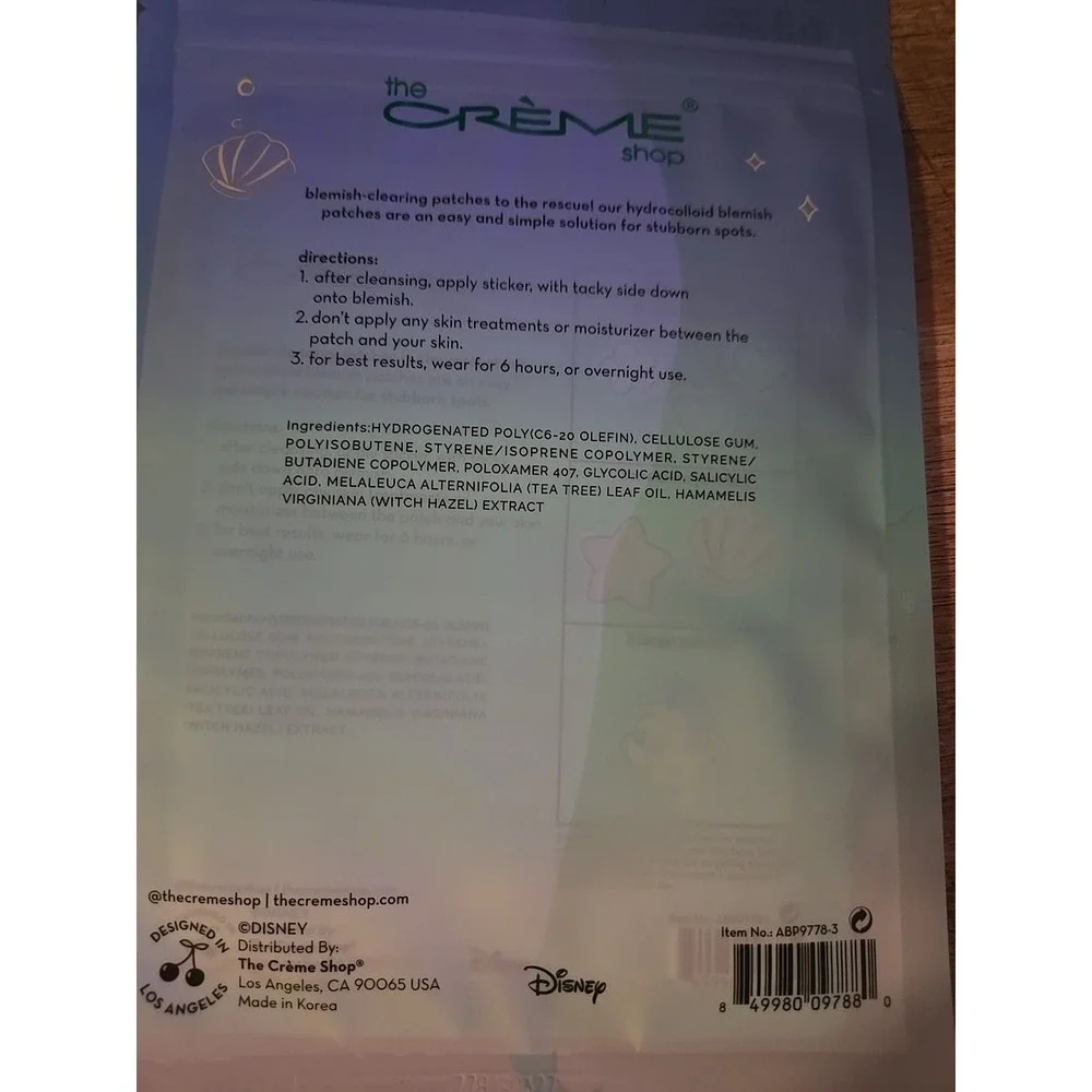 The‎ Creme Shop Disney Ariel Whozits & Whatzits Blemish Patches 2 Pack 126ct
